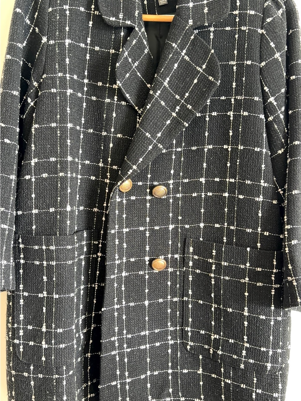 Double-Breasted Blazer with Gold Buttons